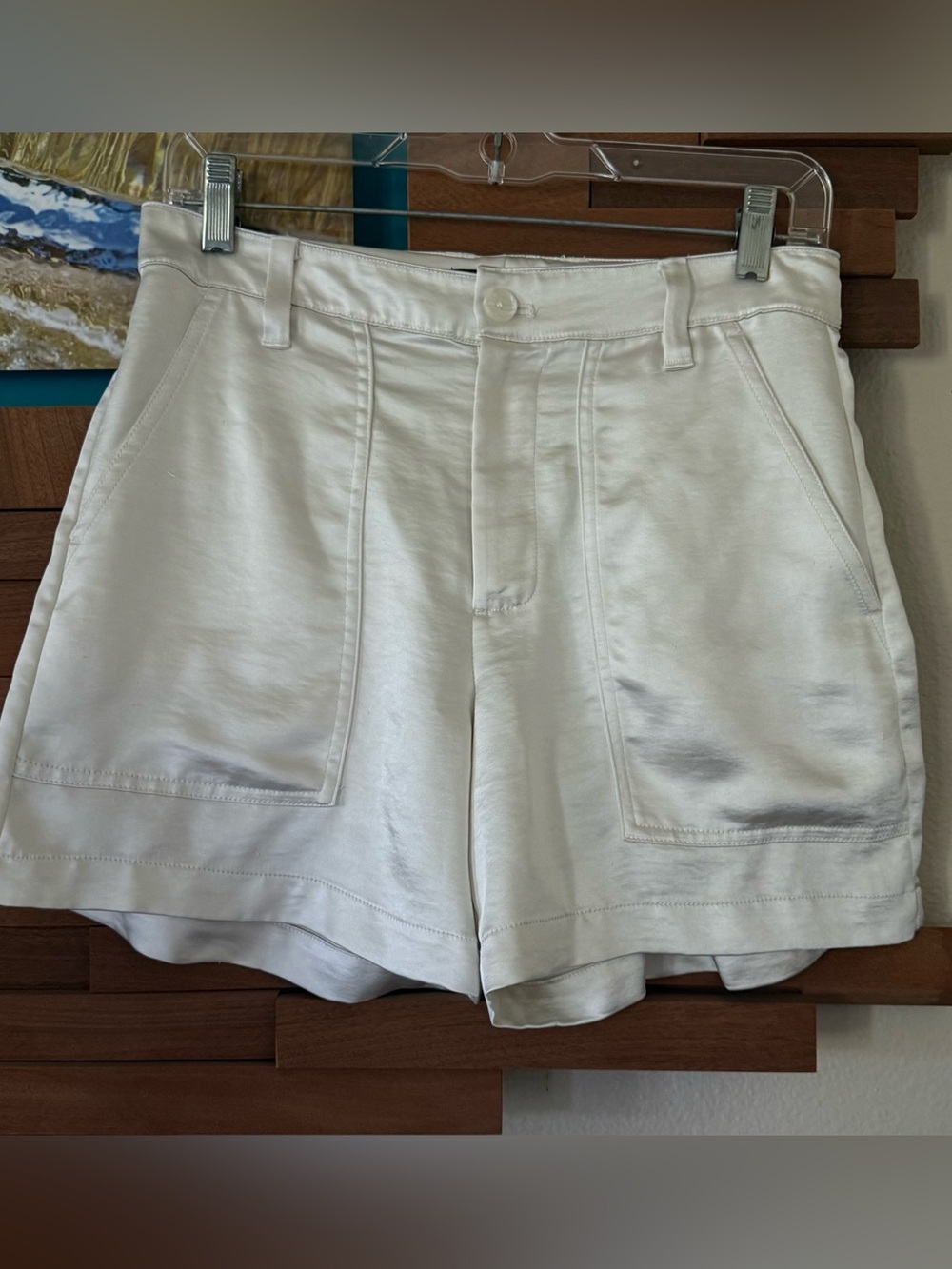 Banana Republic Cream High-Waist Pocket Shorts